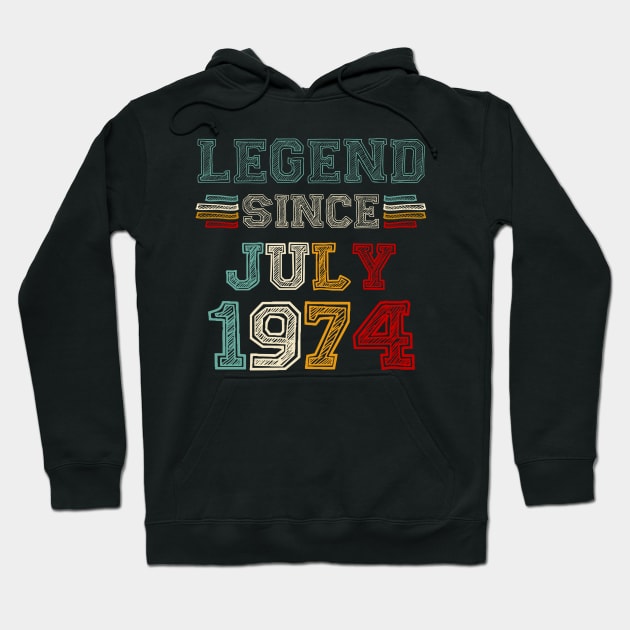 49 Years Old Legend Since July 1974 49th Birthday Hoodie by Red and Black Floral